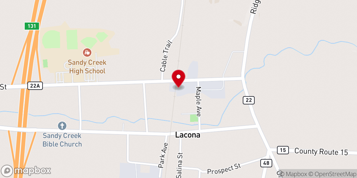 Map showing location of North Country Christian Church