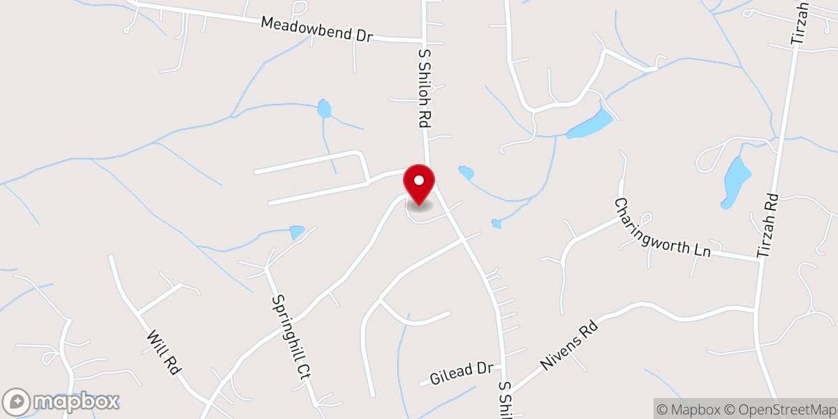 Map showing location of Grace Chapel Baptist Church
