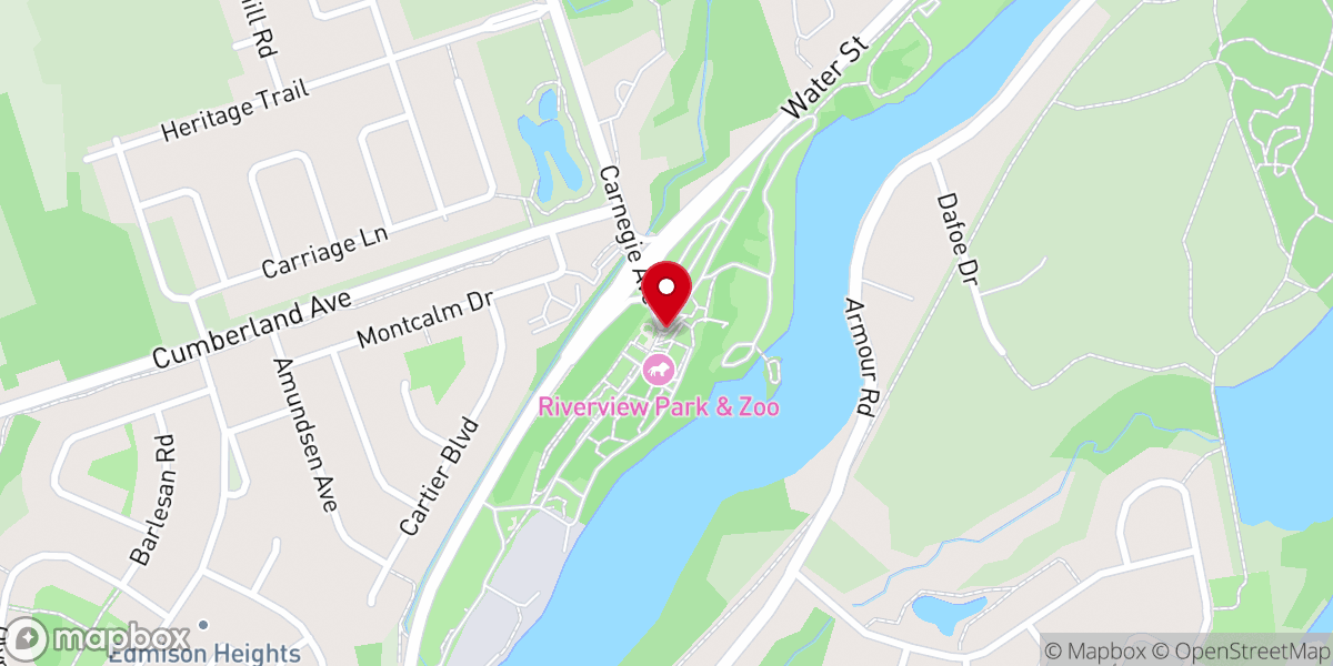 Map showing location of Riverview Park & Zoo
