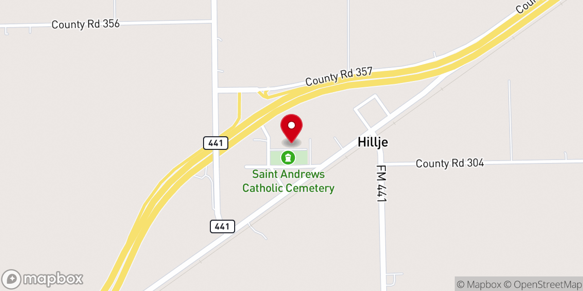 Map showing location of St Andrew Catholic Church