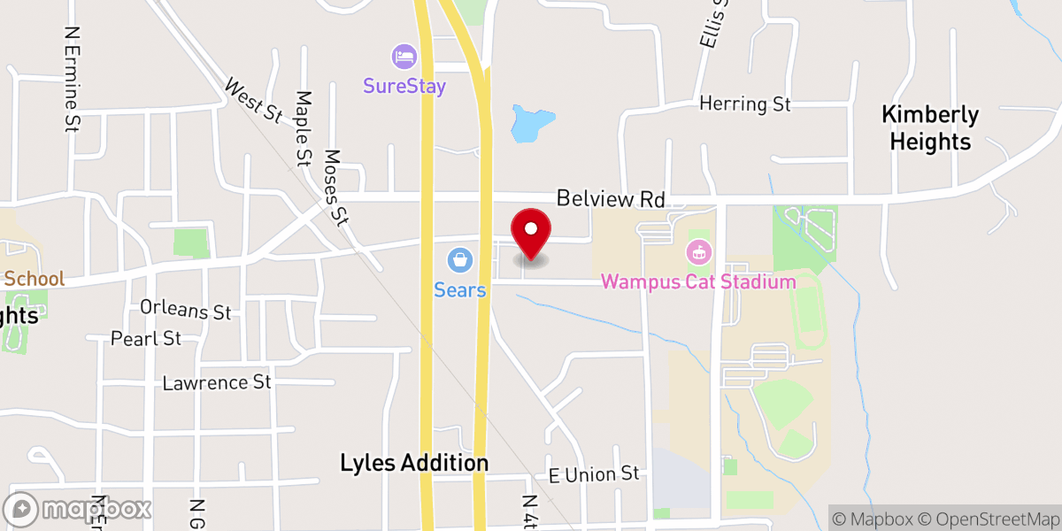 Map showing location of Grace Community Church of the Nazarene