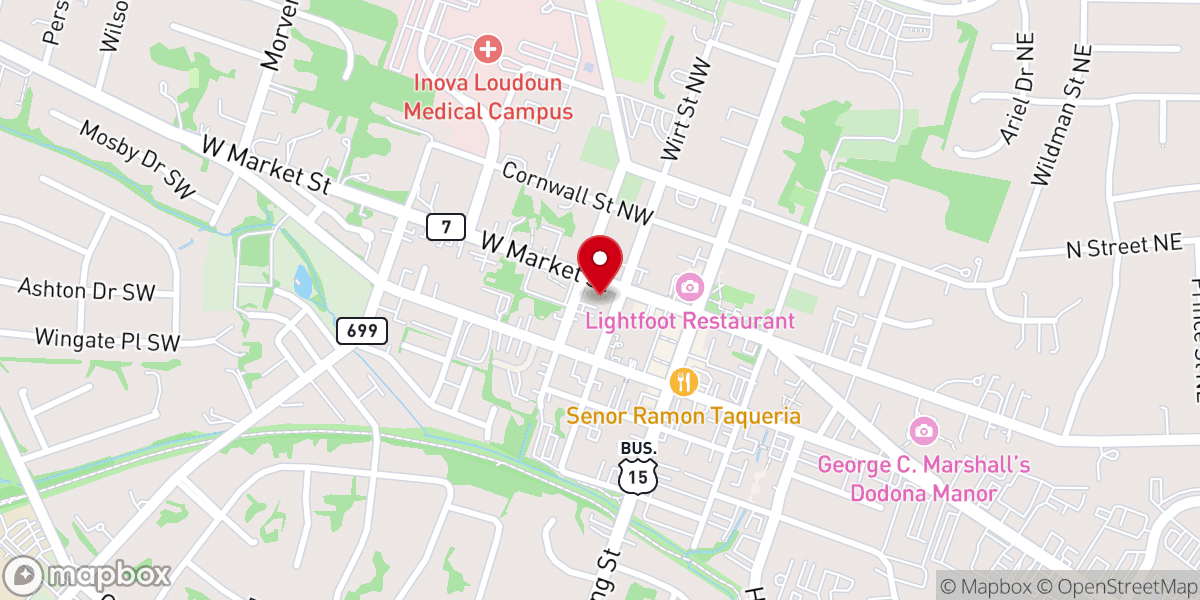 Map showing location of Great Beginnings Preschool - Leesburg United Methodist Church