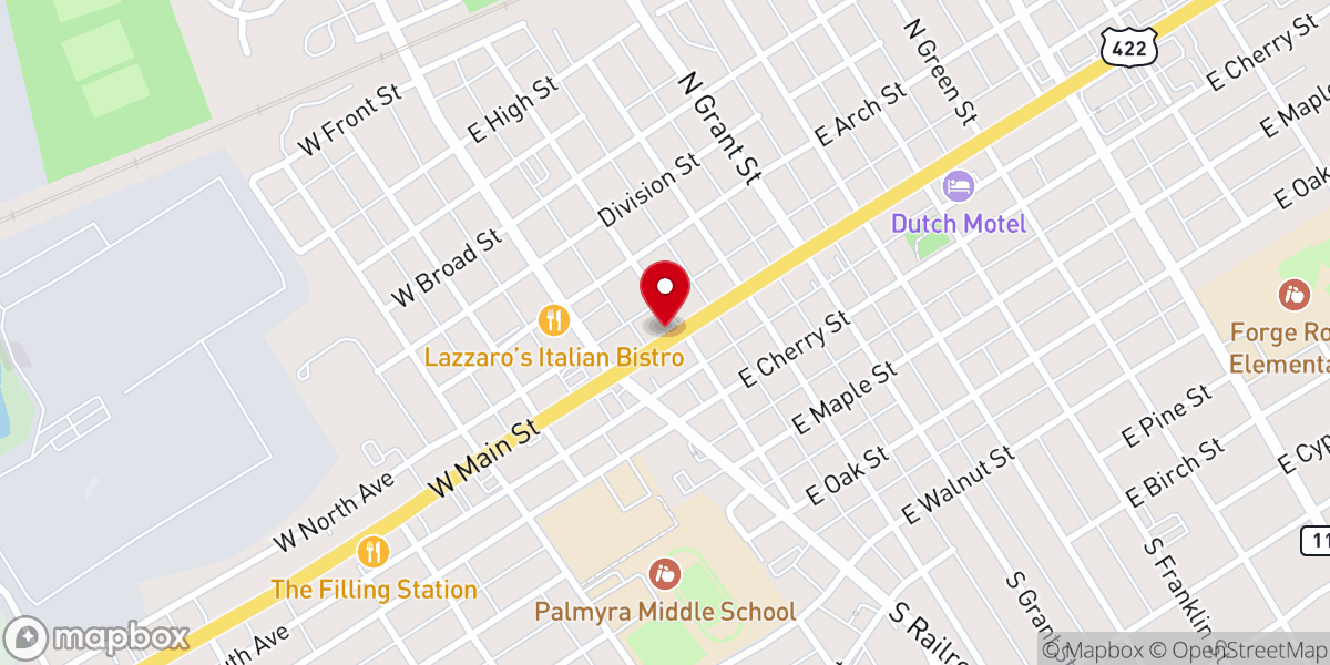 Map showing location of Unity of Palmyra