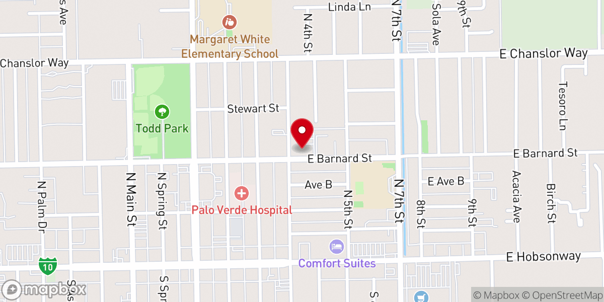 Map showing location of Blythe Central Seventh-Day Adventist Church