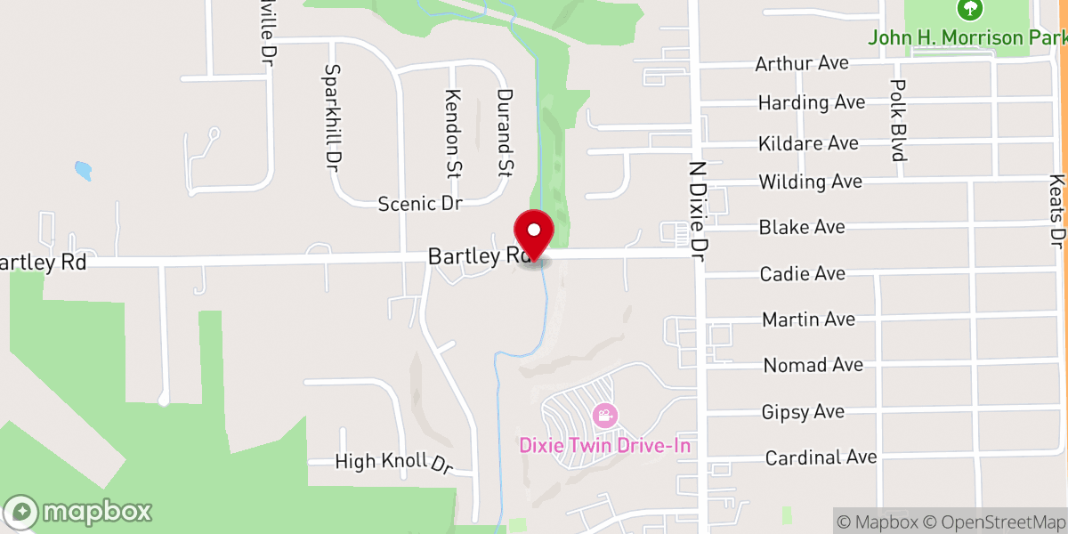 Map showing location of Miami Valley Azusa Street Riders