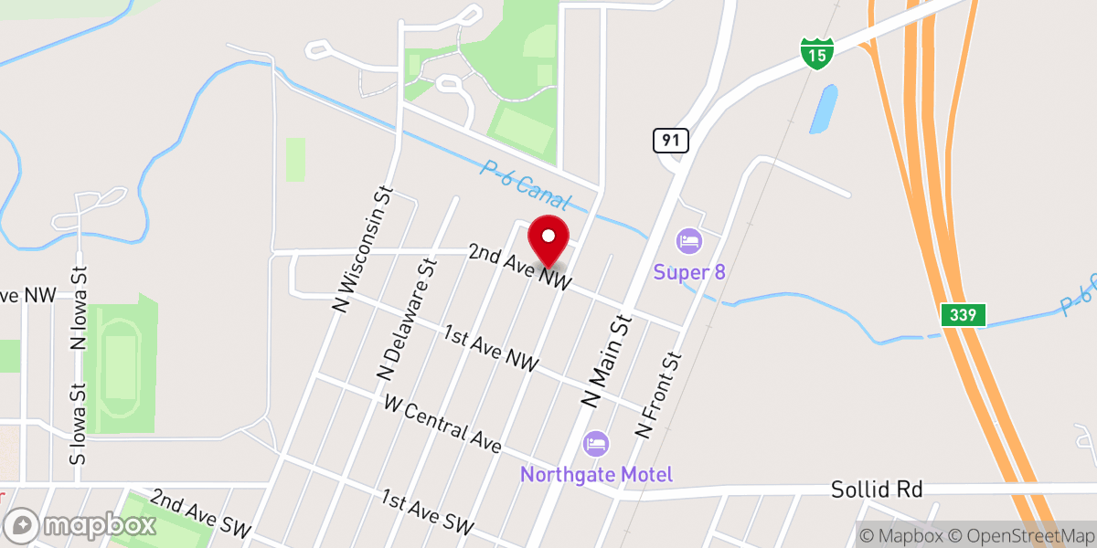 Map showing location of Christian Reformed Church