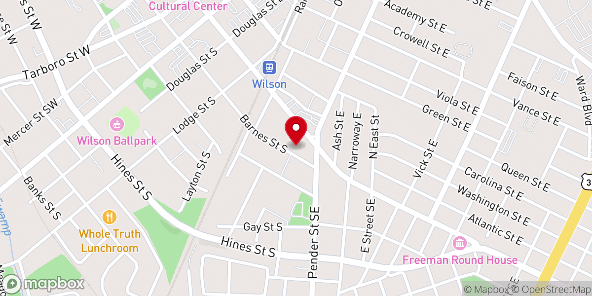 Map showing location of Wilson Chapel Free Will Baptist