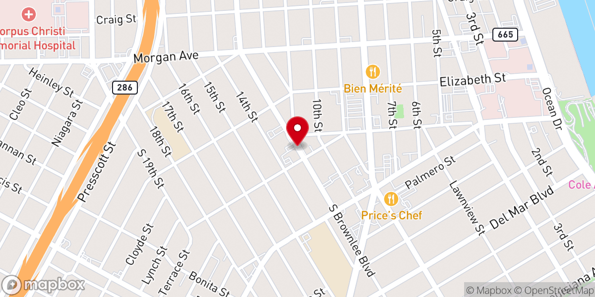 Map showing location of Brownlee Baptist Church
