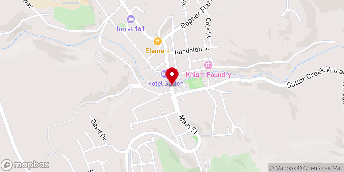 Map showing location of Sutter Creek Auditorium
