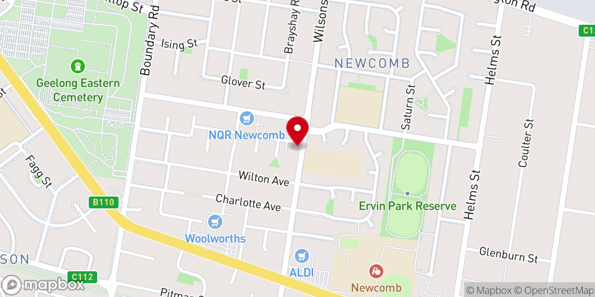 Map showing location of Geelong Pentecostal Assembly