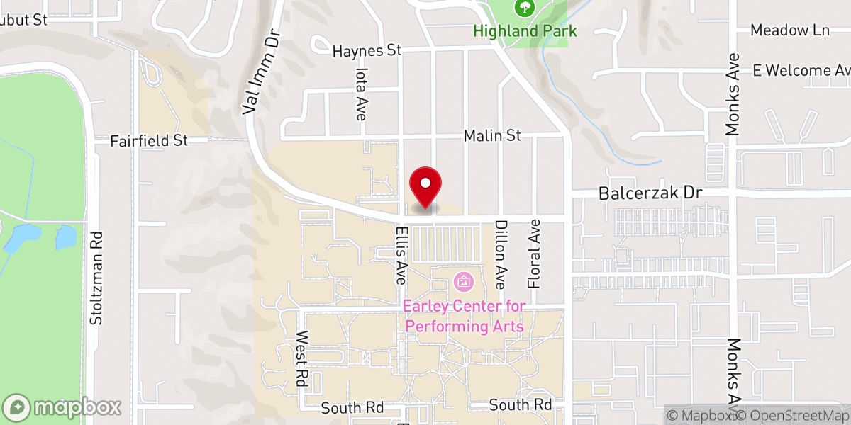 Map showing location of Campus Bible Fellowship
