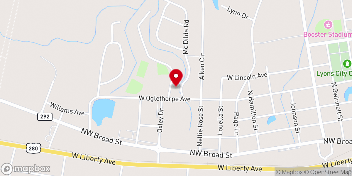 Map showing location of Greater Life Church