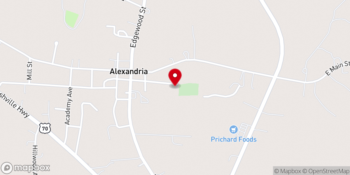Map showing location of Alexandria African Methodist Episcopal Church