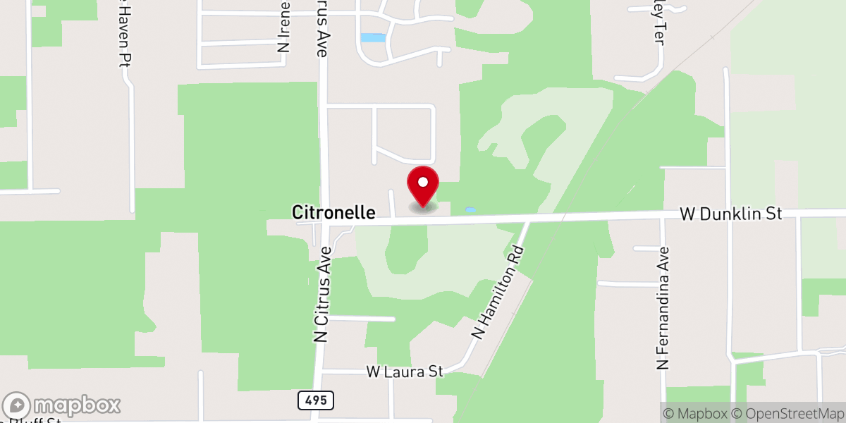 Map showing location of First Baptist Church Citronelle
