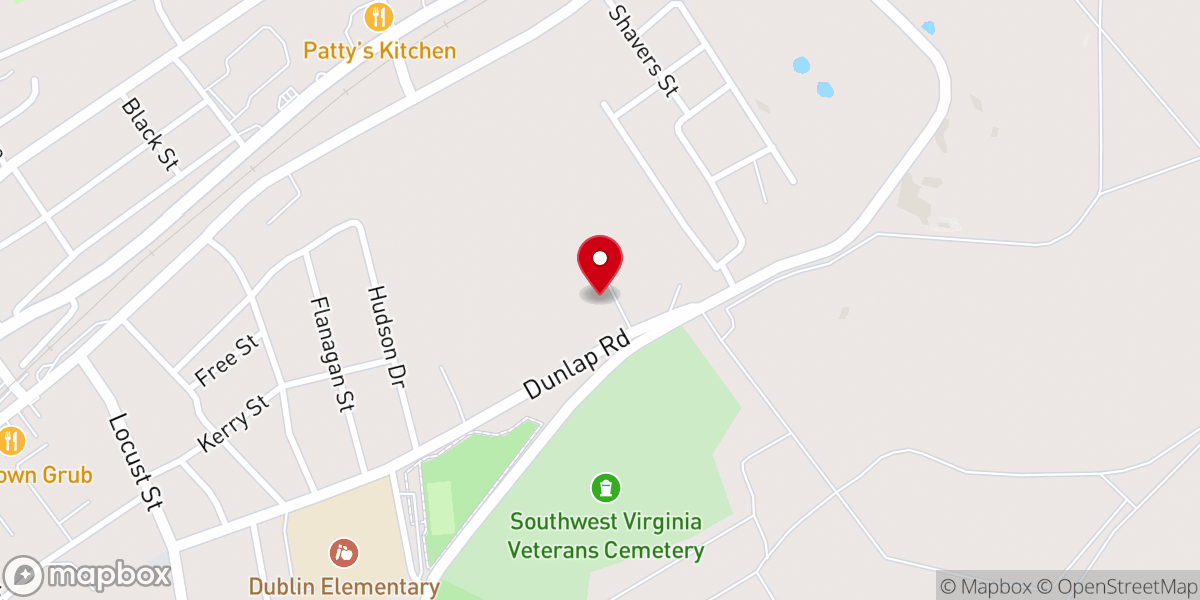 Map showing location of Dublin Christian Church