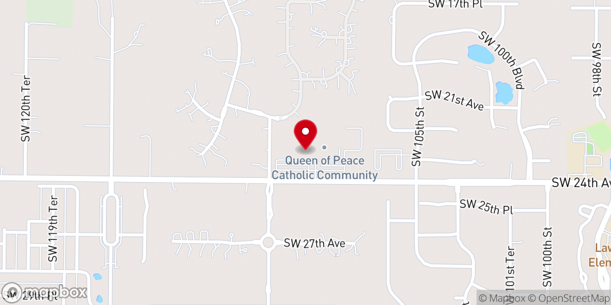 Map showing location of Queen of Peace Catholic Church St. Anthony Gift Shop