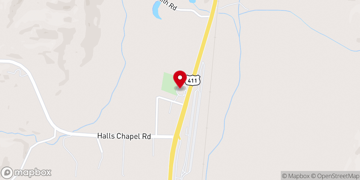 Map showing location of Fairy Valley Baptist Church