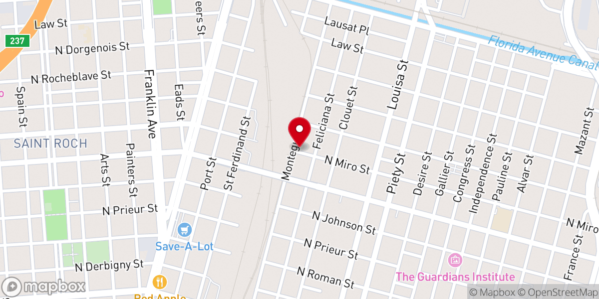 Map showing location of Greater New Saint Luke Baptist Church