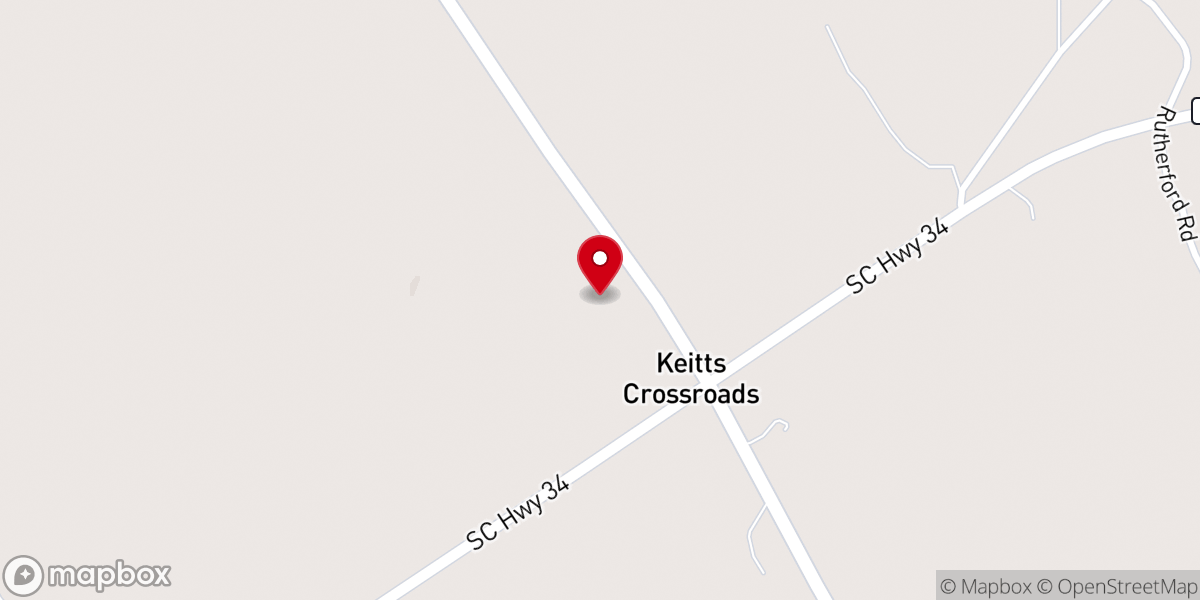 Map showing location of Enoree Church