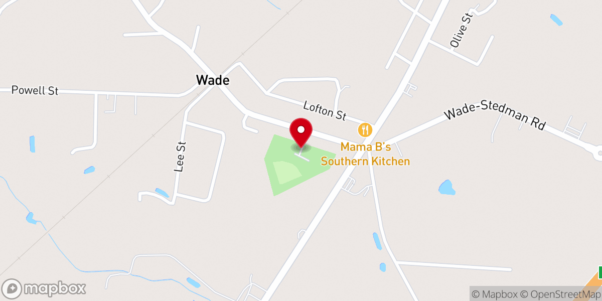 Map showing location of Wade Community Park