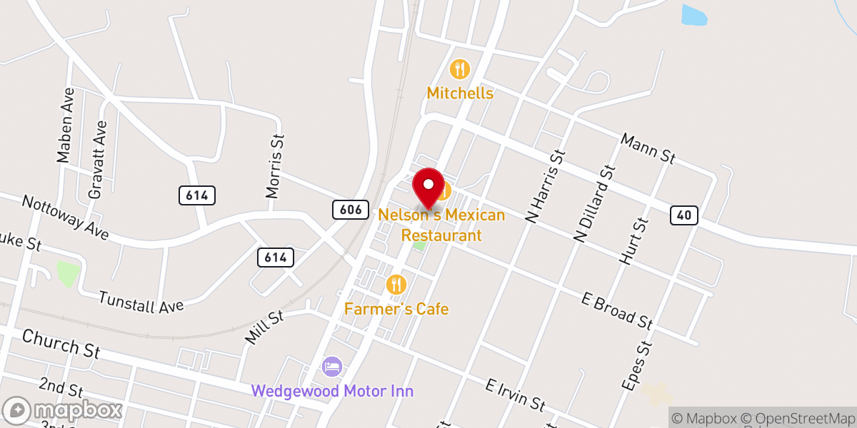 Map showing location of New Life Church | Blackstone , VA