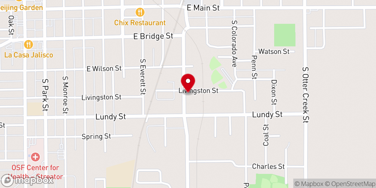 Map showing location of St. Casimir Catholic Church