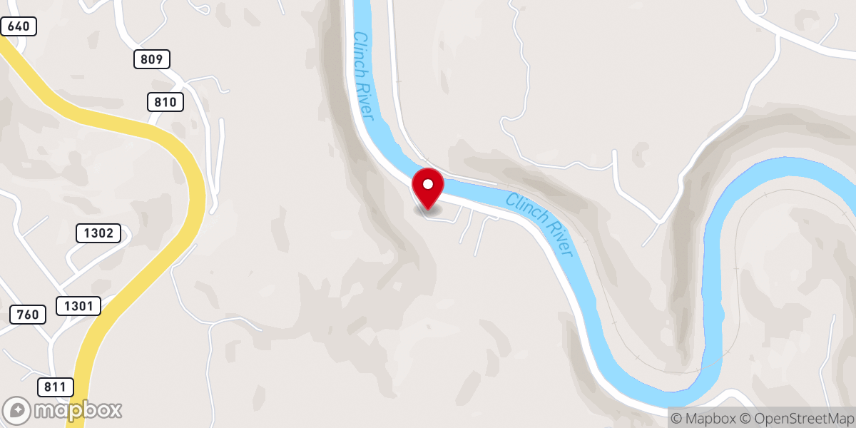 Map showing location of Riverside Baptist Church