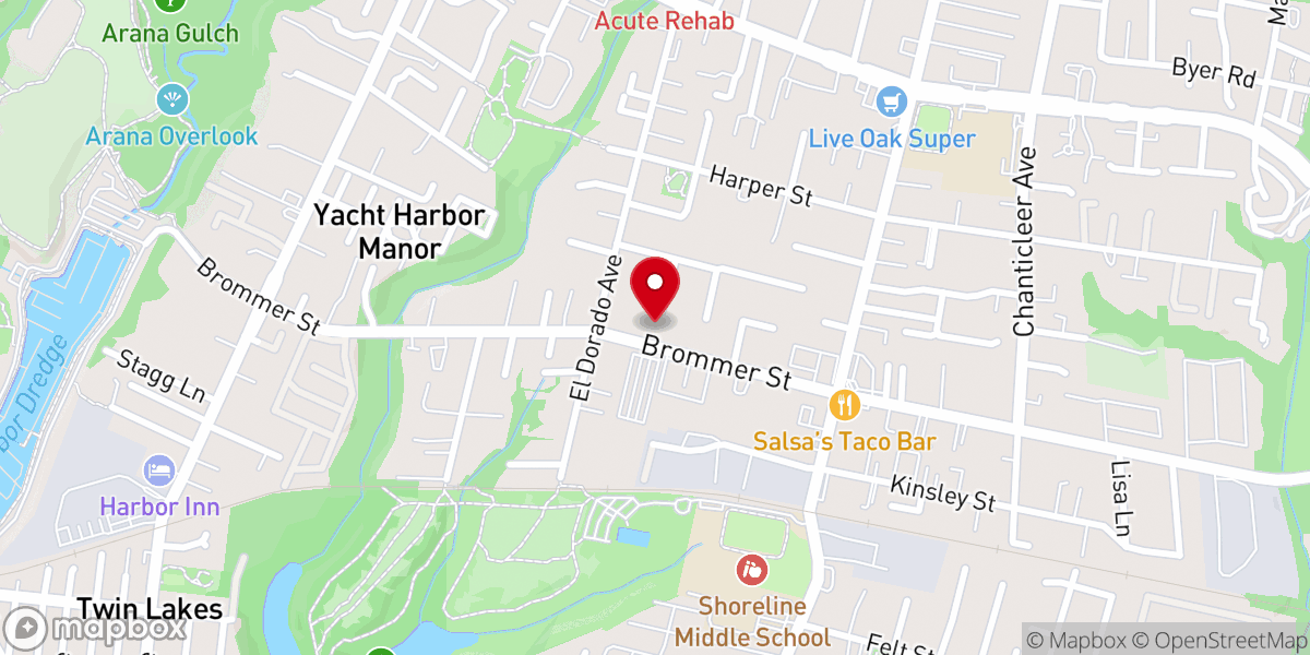 Map showing location of Faith Community Church of the Nazarene of Santa Cruz Ca