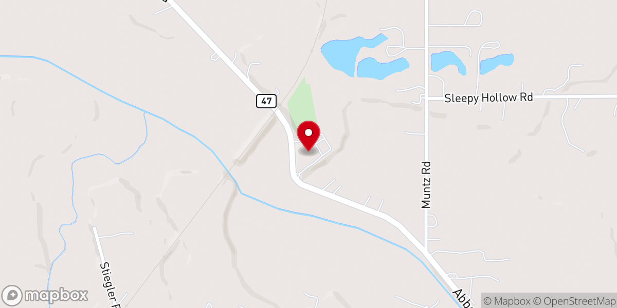 Map showing location of Zion Evangelical Lutheran Church