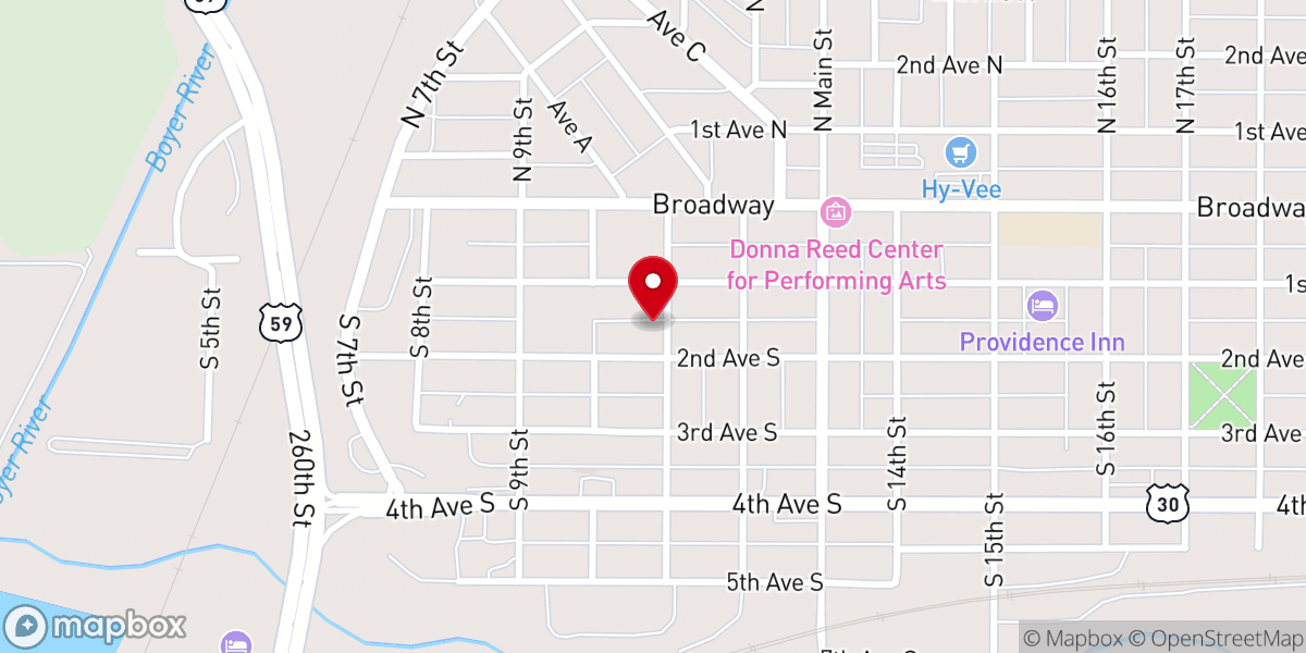 Map showing location of Saint Rose of Lima Catholic Church