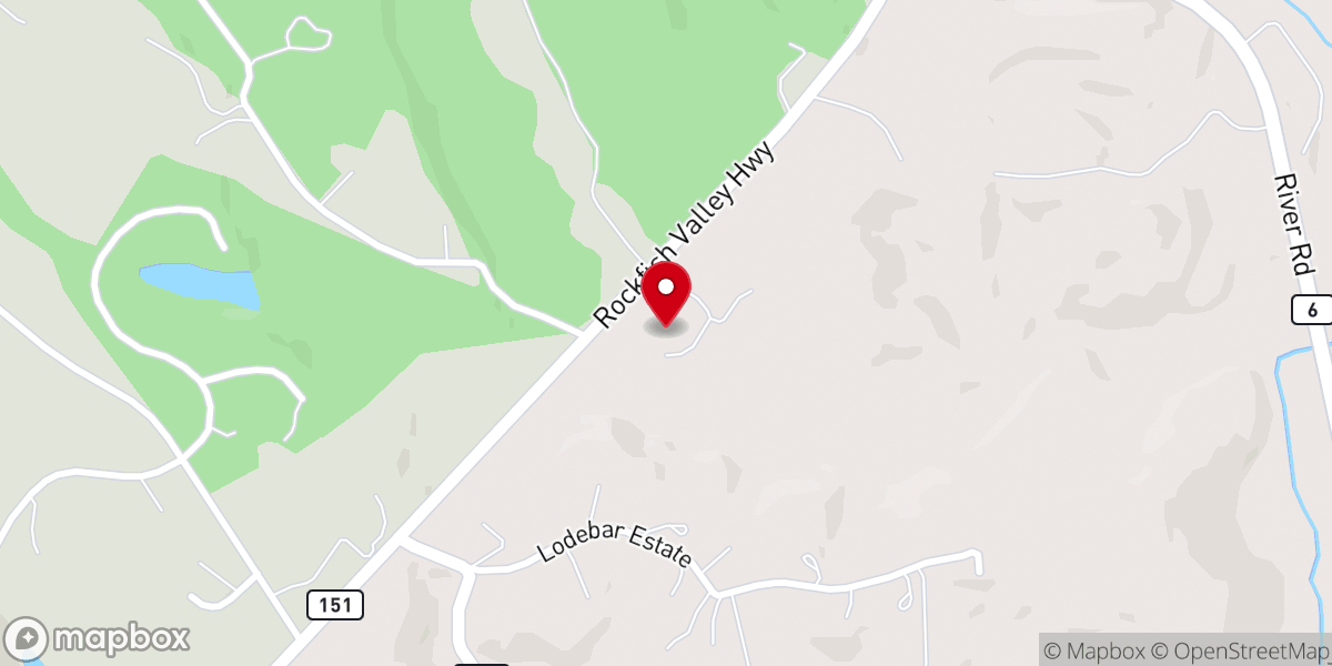 Map showing location of Rockfish Church
