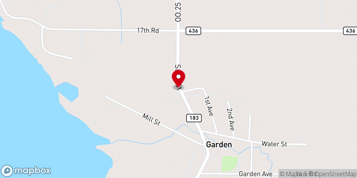 Map showing location of Garden Congregational Church