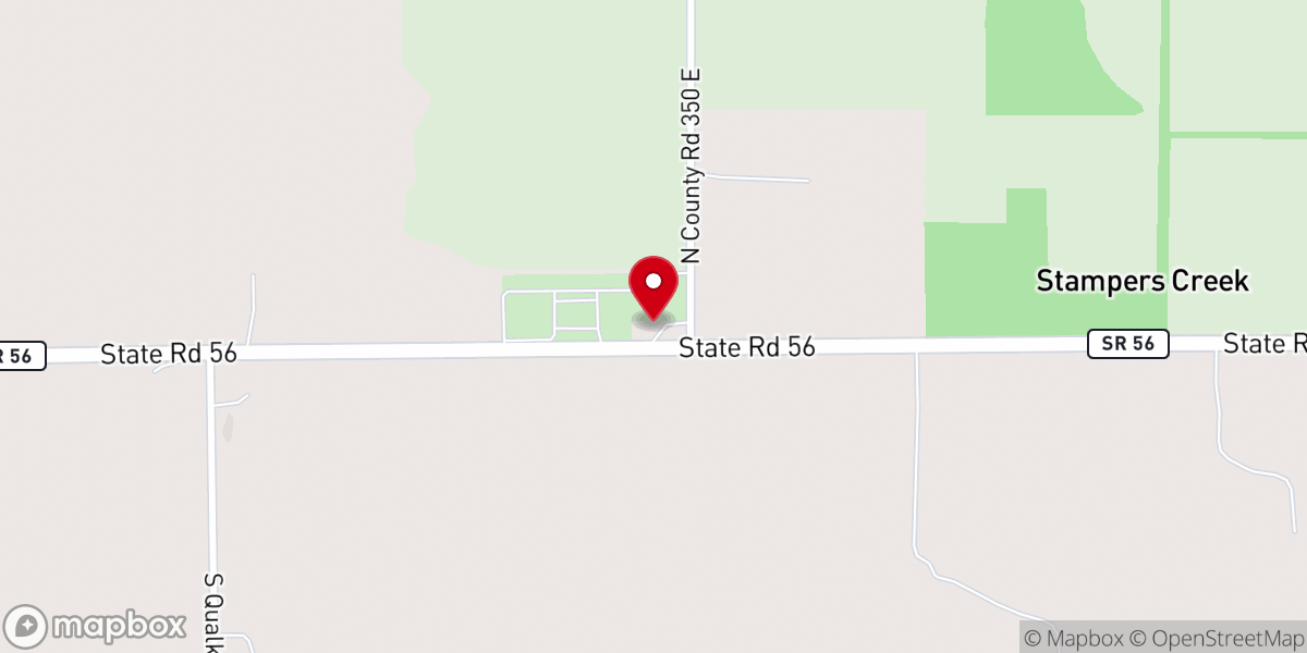 Map showing location of Stampers Creek Church