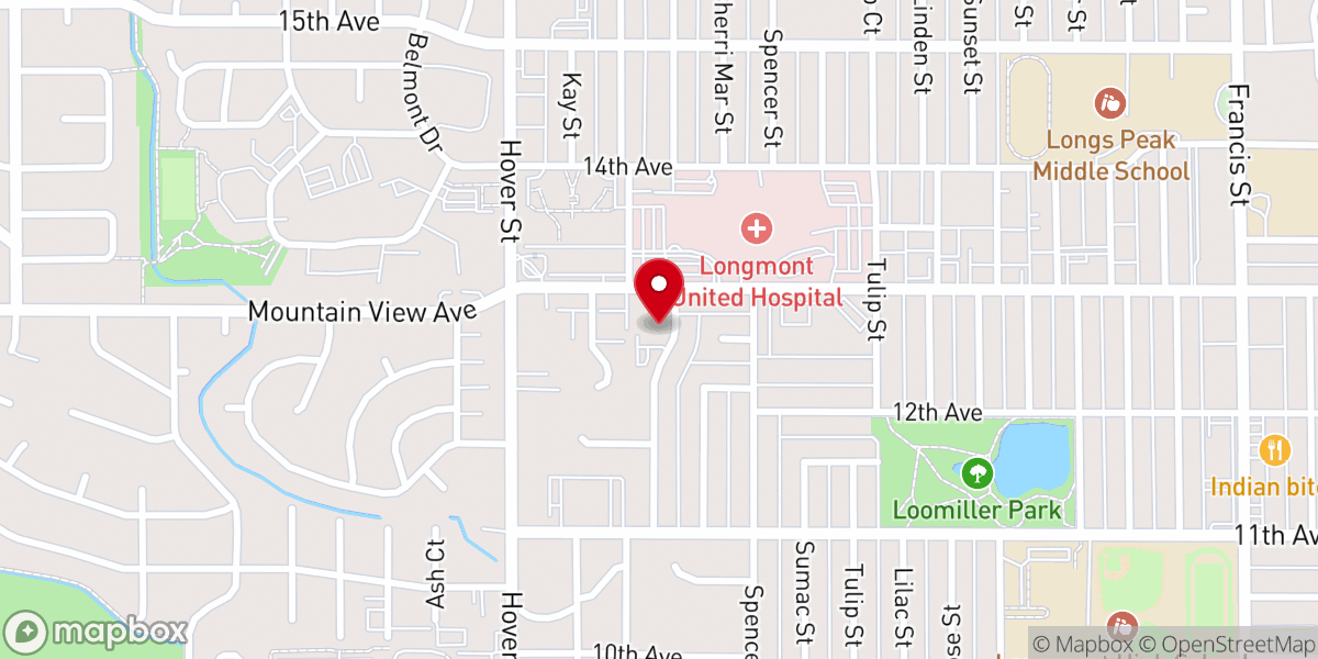 Map showing location of Longmont Nazarene Church