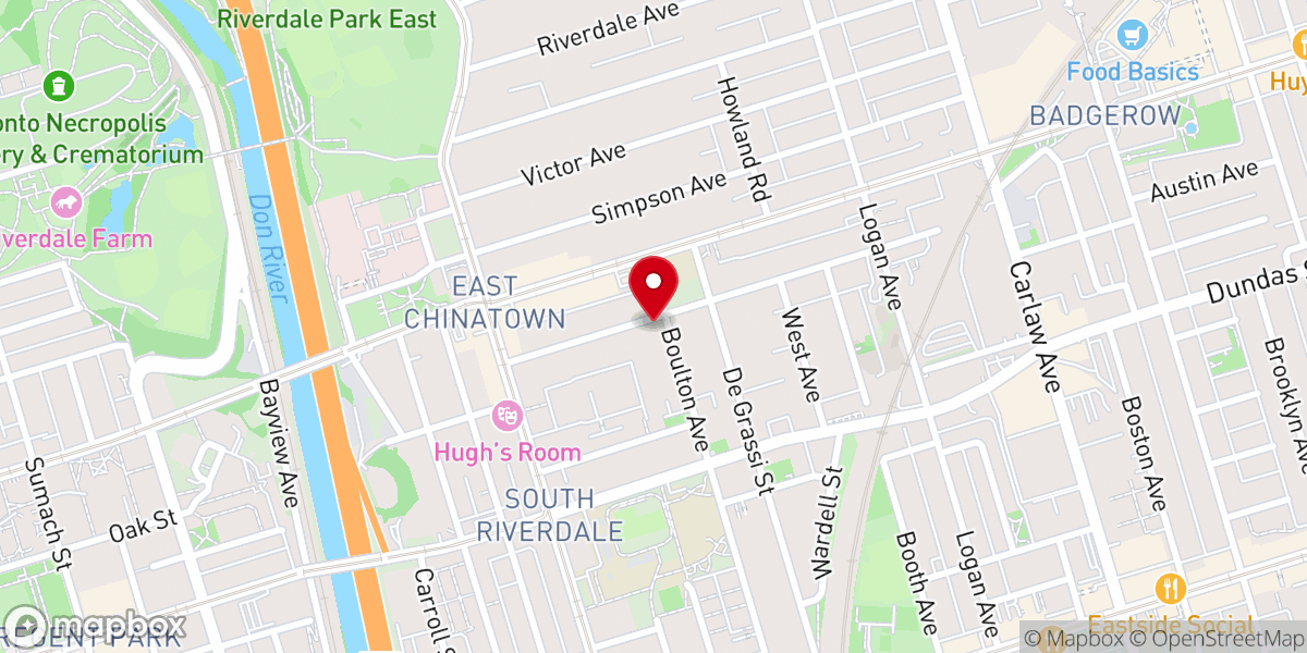Map showing location of Toronto Community Alliance Church