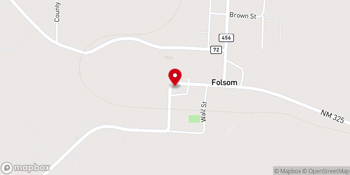 Map showing location of Folsom First Baptist Church