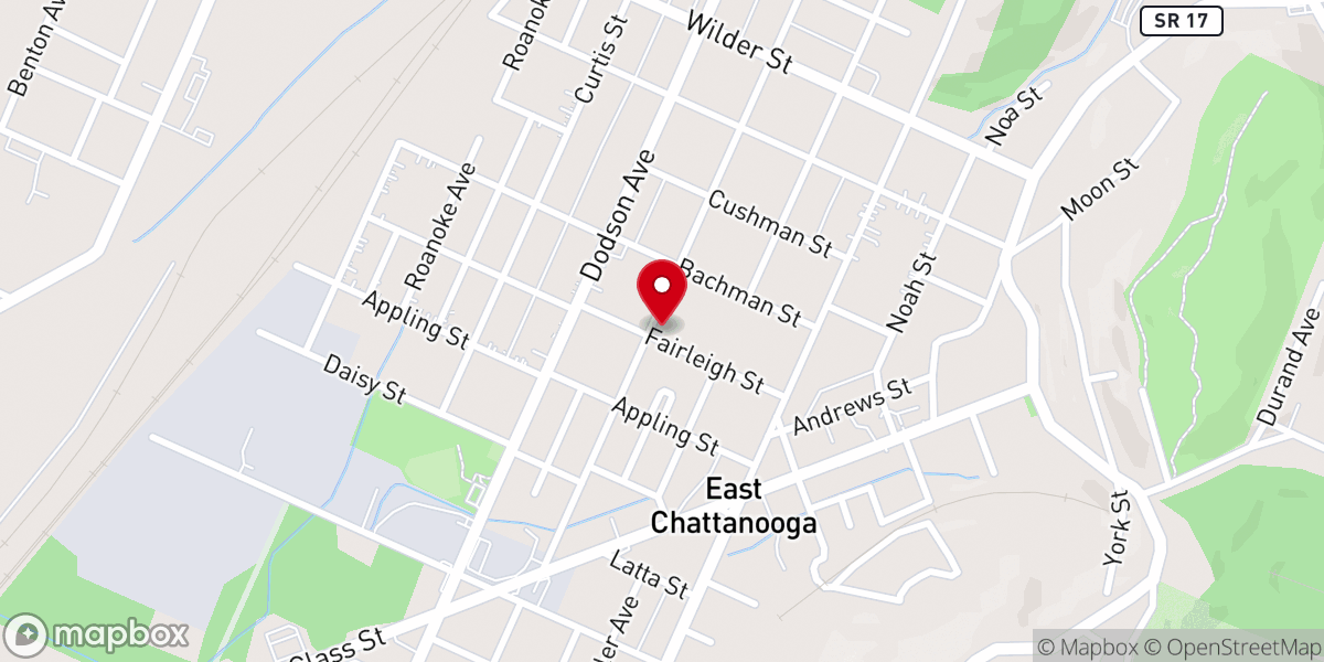 Map showing location of Fairleigh Street Baptist Church