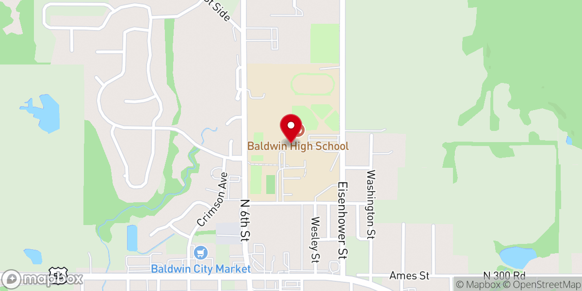 Map showing location of Family Church Baldwin