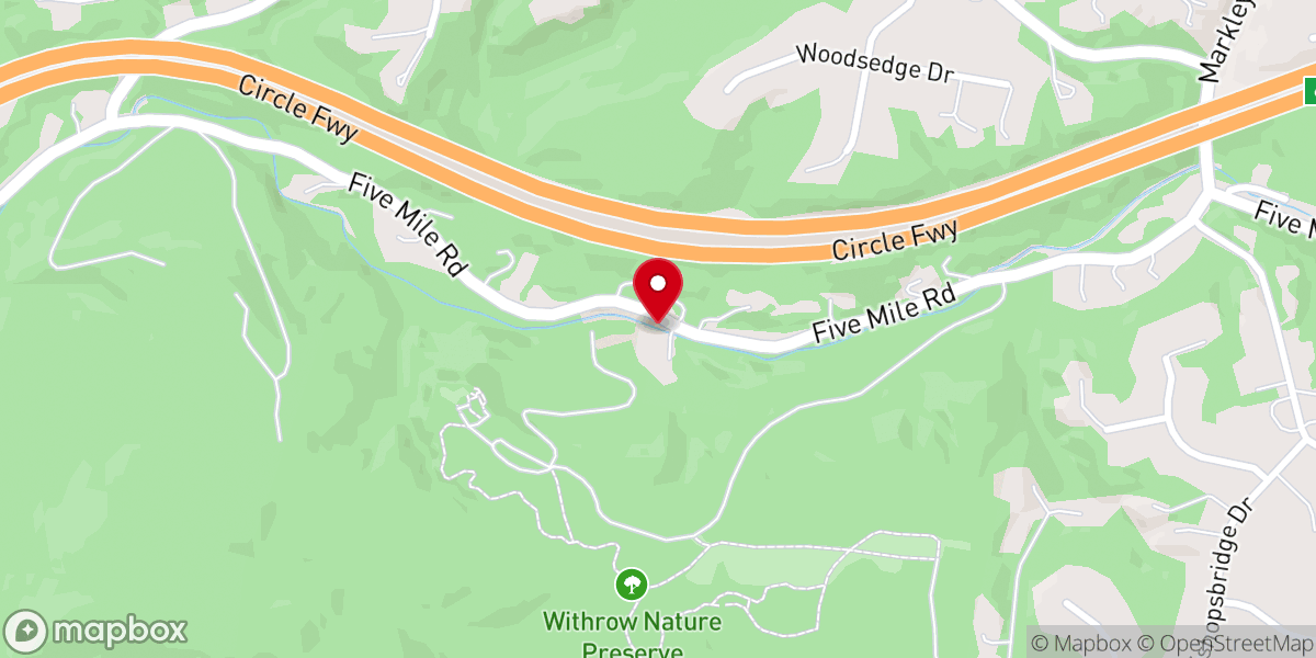 Map showing location of Five Mile Chapel