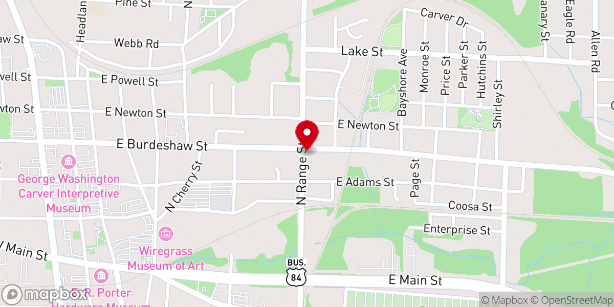 Map showing location of Burdeshaw Street Baptist