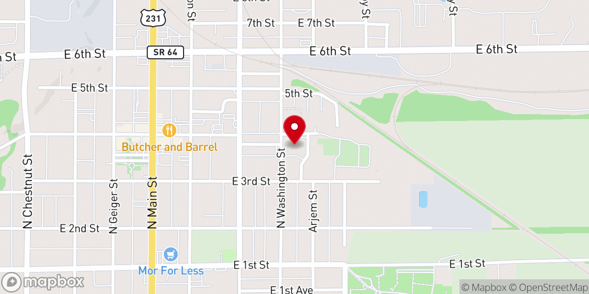 Map showing location of St Mary's Catholic Church & Rectory