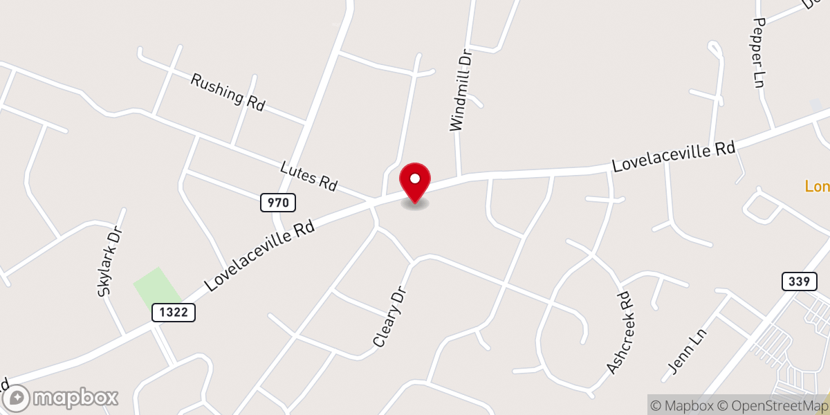 Map showing location of Highland Cumberland Presbyterian Church