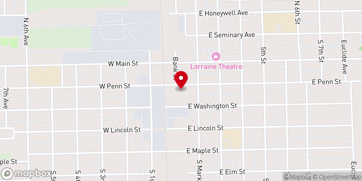 Map showing location of New Life Tabernacle
