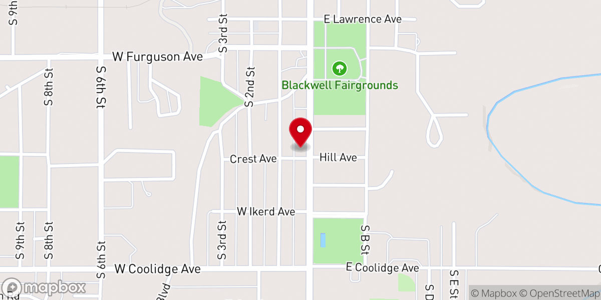 Map showing location of Blackwell Church of Christ