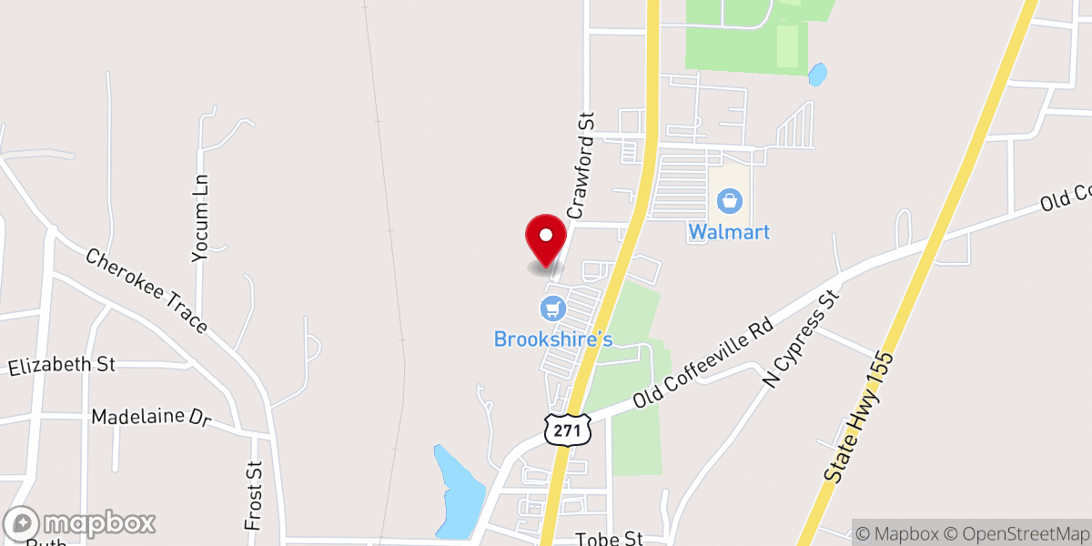 Map showing location of GRACE BAPTIST CHURCH, Gilmer TX