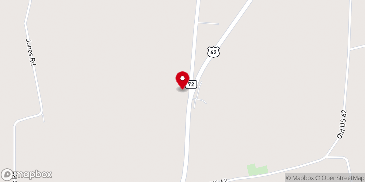 Map showing location of Samantha bible baptist church