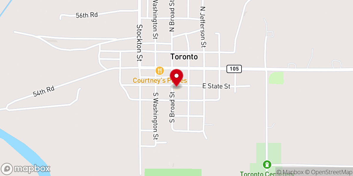 Map showing location of Toronto Community Center