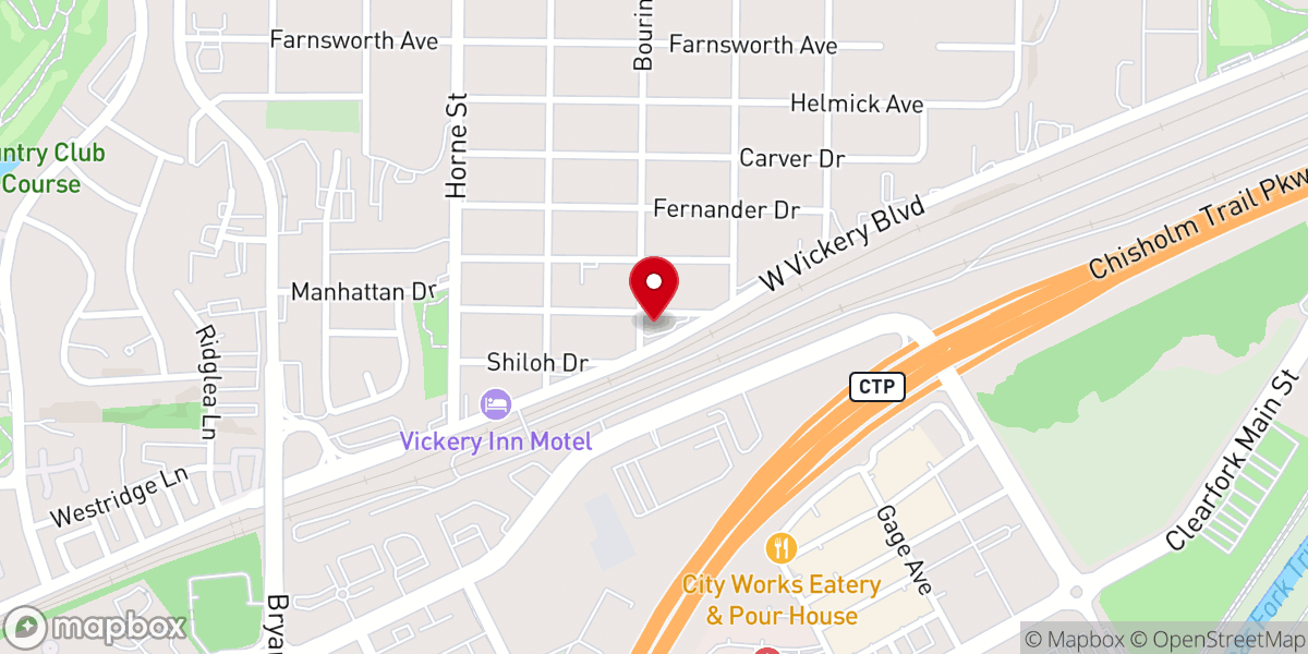 Map showing location of West Vickery Church of Christ