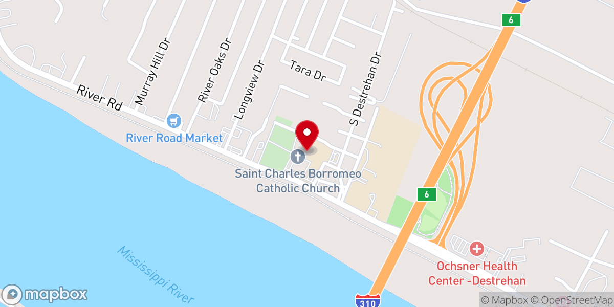 Map showing location of St. Charles Borromeo Catholic Church
