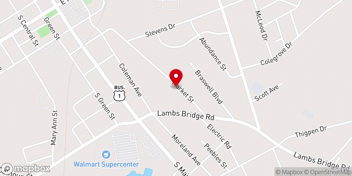 Map showing location of Community Baptist Church